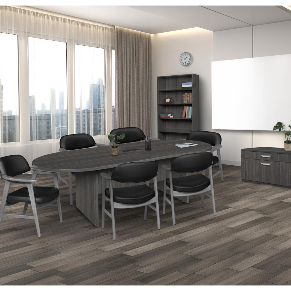 Legacy 95" Racetrack Conference Table with Power Data Grommet- Ash Grey. Picture 5