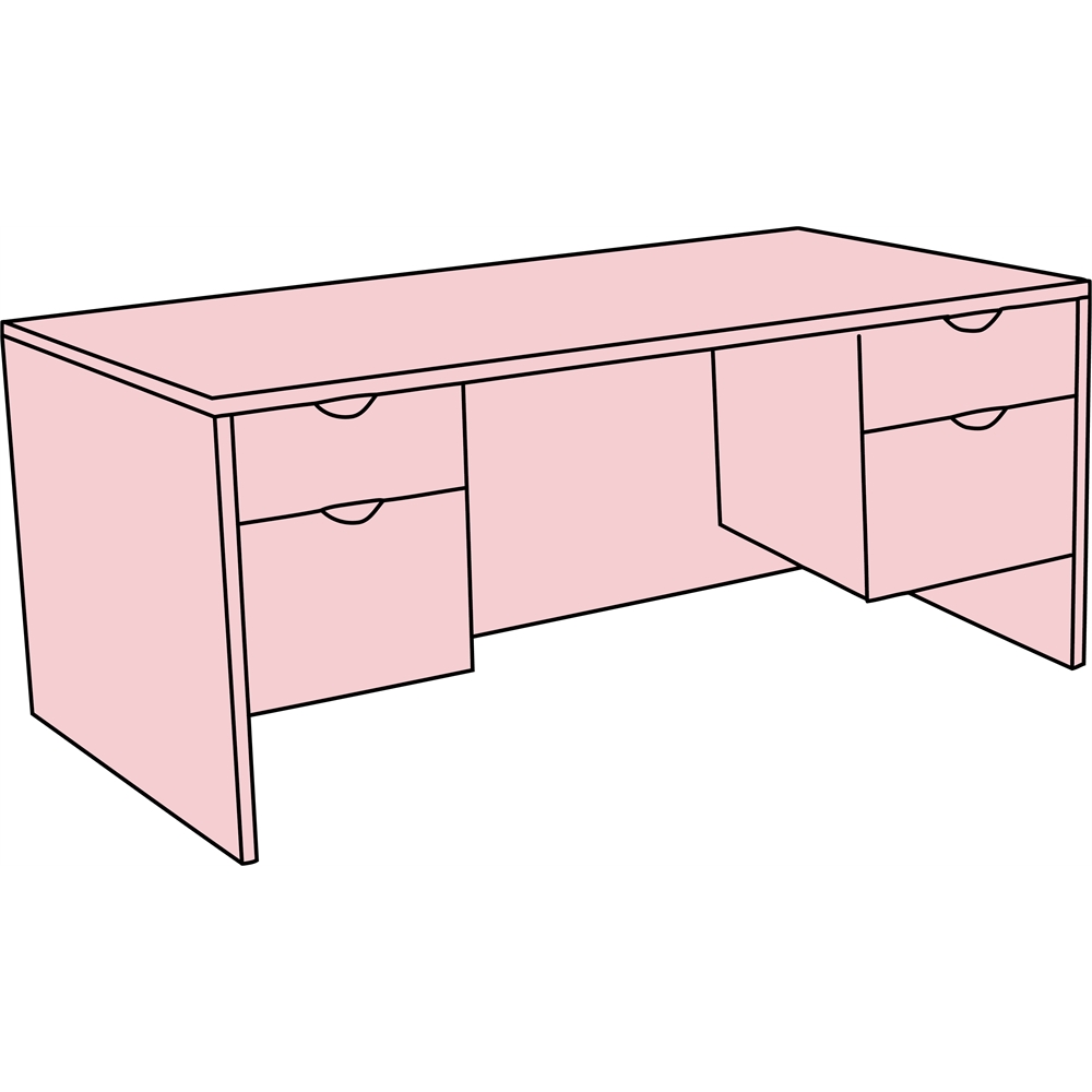 Legacy 66" Double Pedestal Desk- Cherry. Picture 1