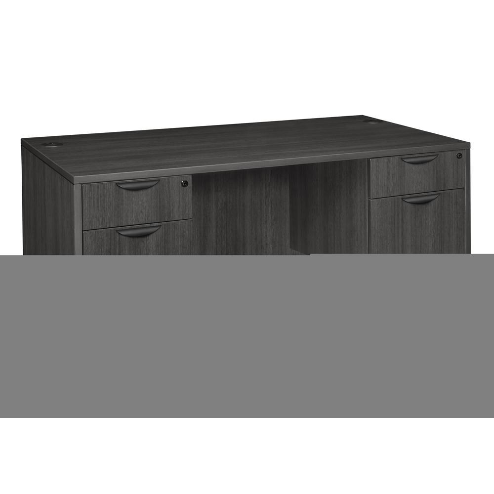 Legacy 60" Double Pedestal Desk- Ash Grey. Picture 1
