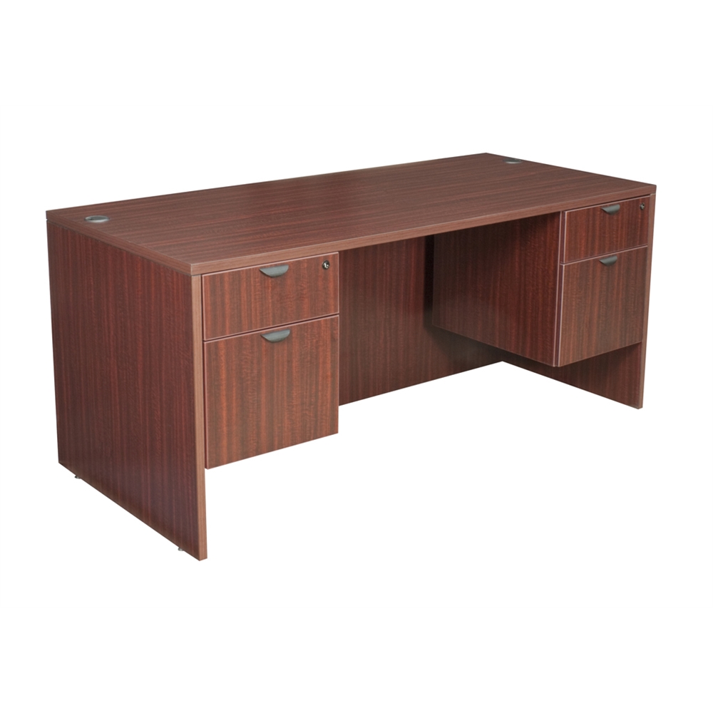 Legacy 66" Double Pedestal Desk- Mahogany. Picture 1