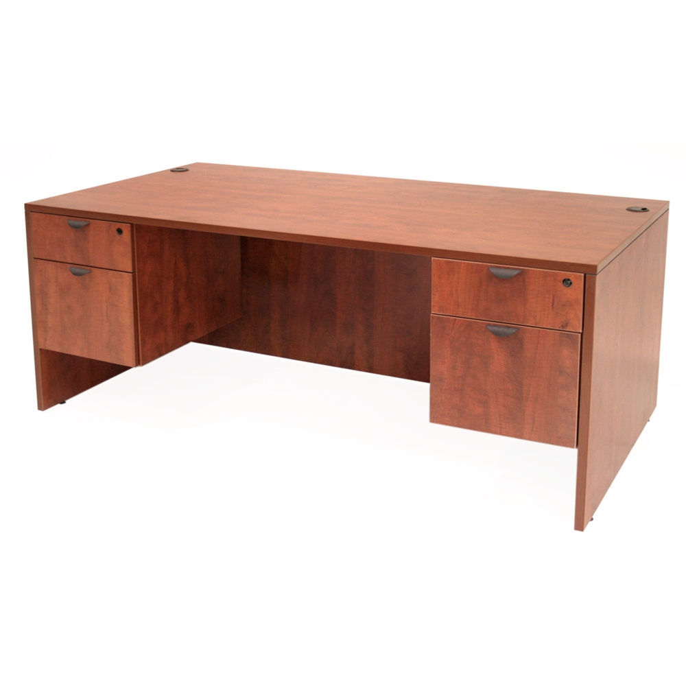 Legacy 71" Double Pedestal Desk- Cherry. Picture 1