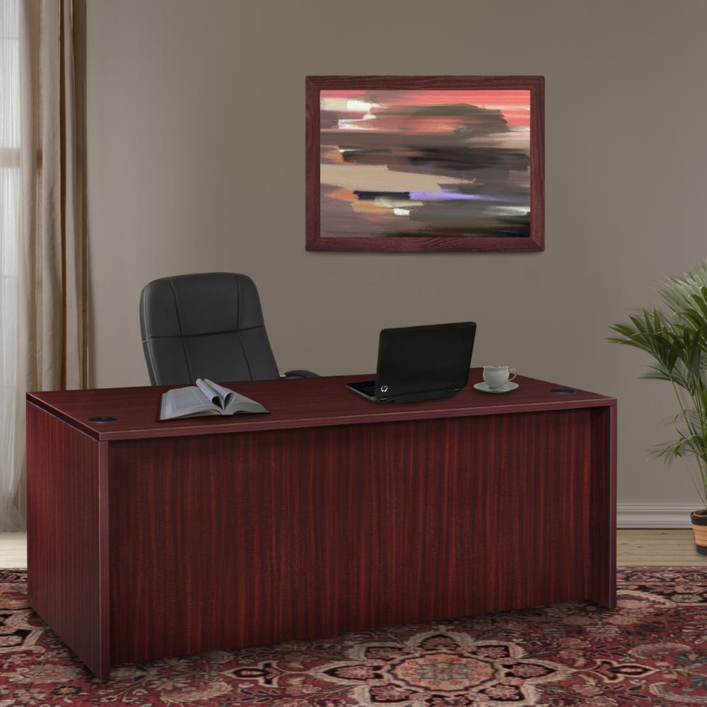 Legacy 71" Desk Shell- Mahogany. Picture 2