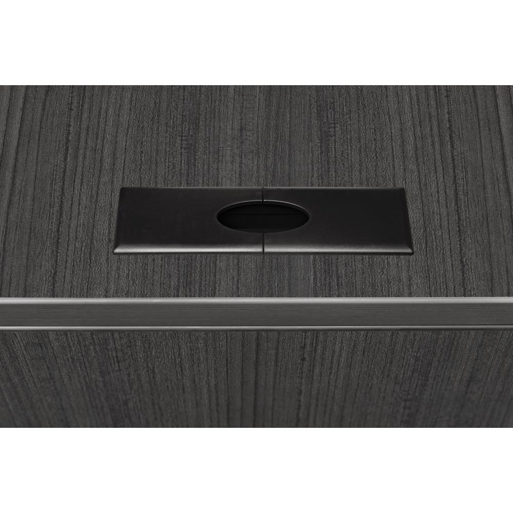 Legacy 60" Double Pedestal L-Desk with 35" Return- Ash Grey. Picture 4