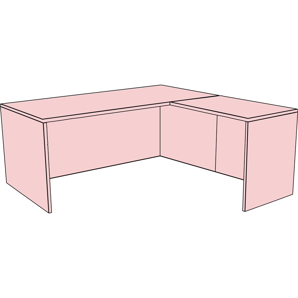Legacy 71" L-Desk Shell with 47" Return Shell- Mahogany. Picture 1