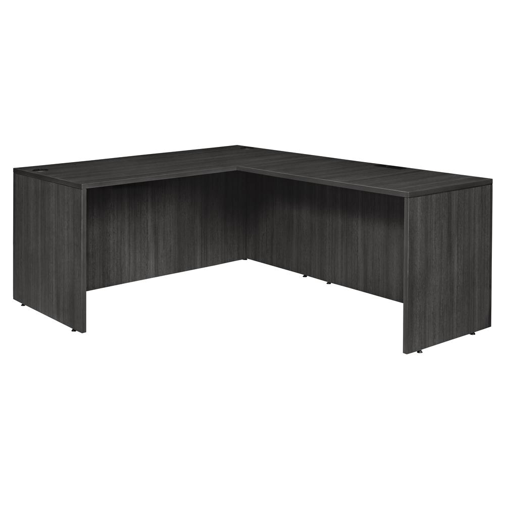 Legacy 66" L-Desk Shell with 47" Return Shell- Ash Grey. Picture 1