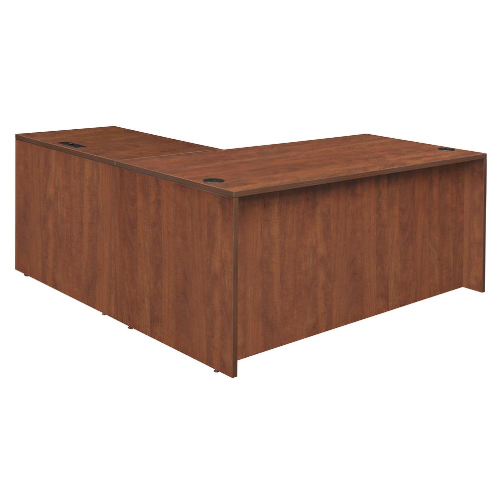 Legacy 66" Single Pedestal L-Desk with 47" Return- Cherry. Picture 3