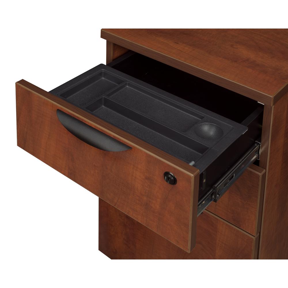 Legacy 66" Single Pedestal L-Desk with 47" Return- Cherry. Picture 5