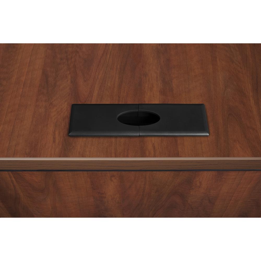 Legacy 66" Single Pedestal L-Desk with 47" Return- Cherry. Picture 7