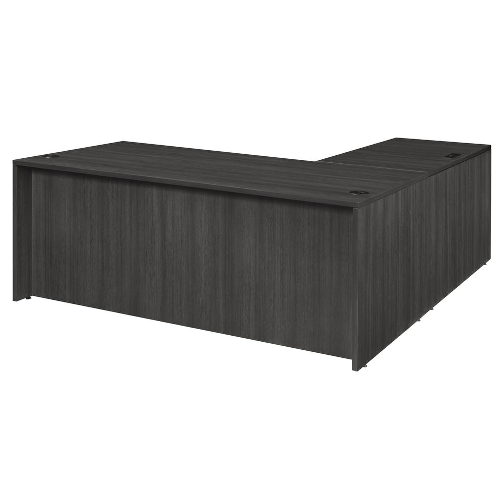 Legacy 71" Single Pedestal L-Desk with 47" Return- Ash Grey. Picture 2