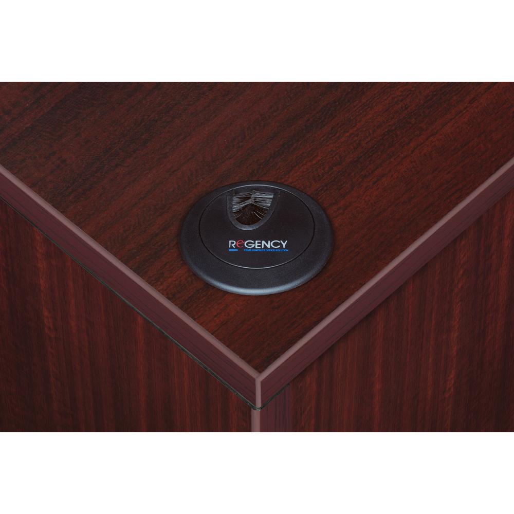 Legacy 66" Single Full Pedestal L-Desk with 47" Return- Mahogany. Picture 6