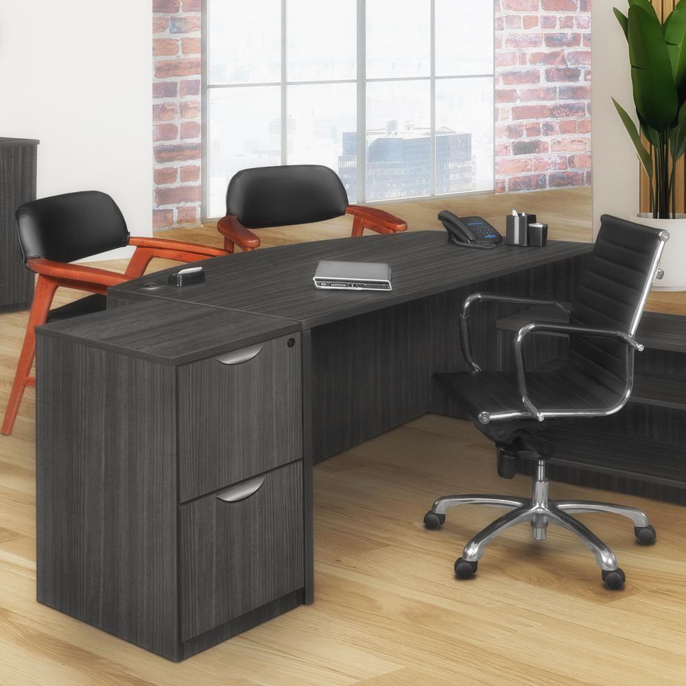 Legacy Deskside 2 Drawer File Cabinet- Ash Grey. Picture 4