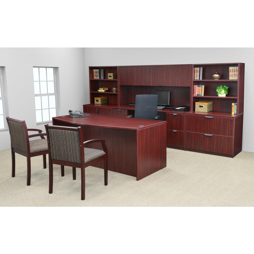 Legacy Lateral File with Open Hutch- Mahogany. Picture 3