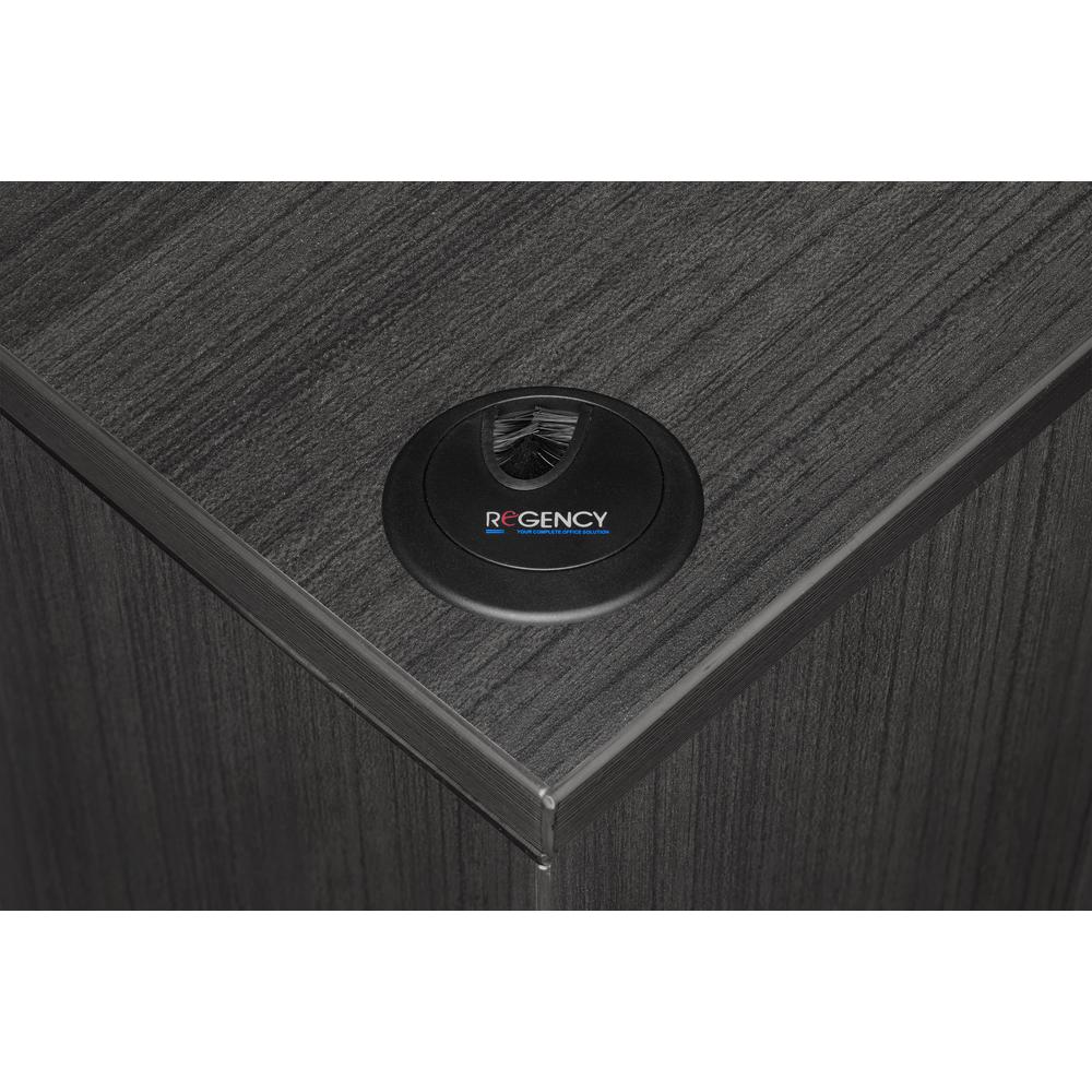 Legacy Single Pedestal Reception Desk- Ash Grey. Picture 4