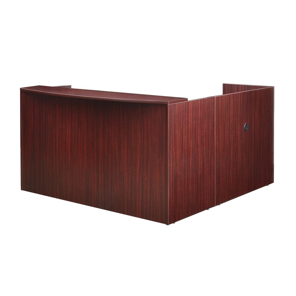 Legacy Single Pedestal Reception Desk- Mahogany. Picture 1