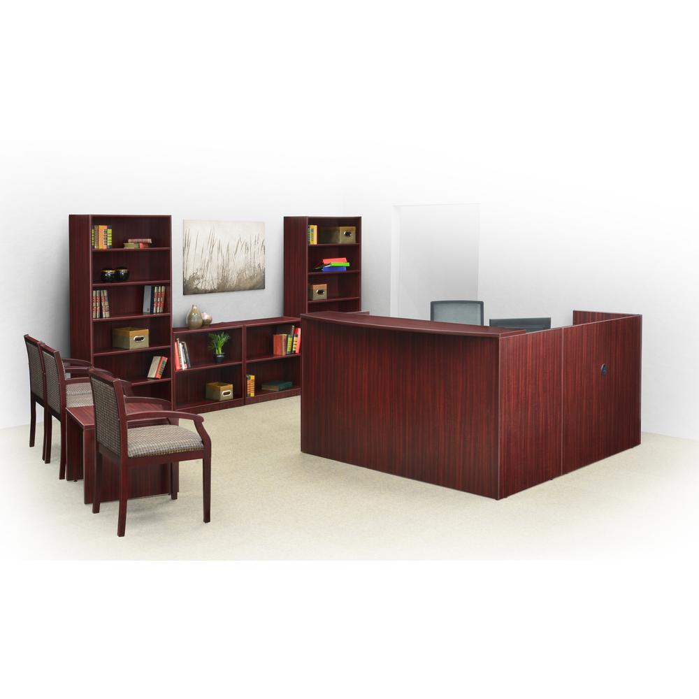 Legacy Double Box File Pedestal Reception Desk- Mahogany. Picture 2