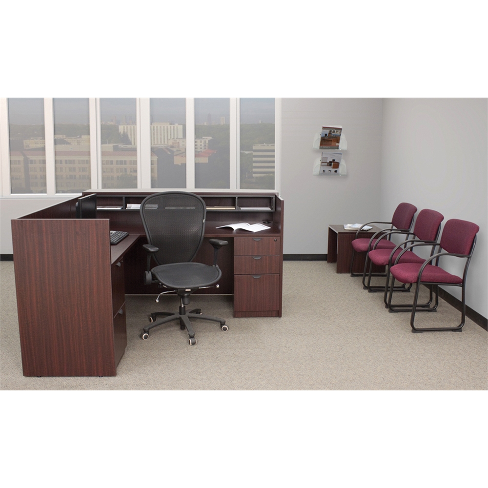 Legacy Box Box File/ File File Pedestal Reception Desk- Mahogany. Picture 3
