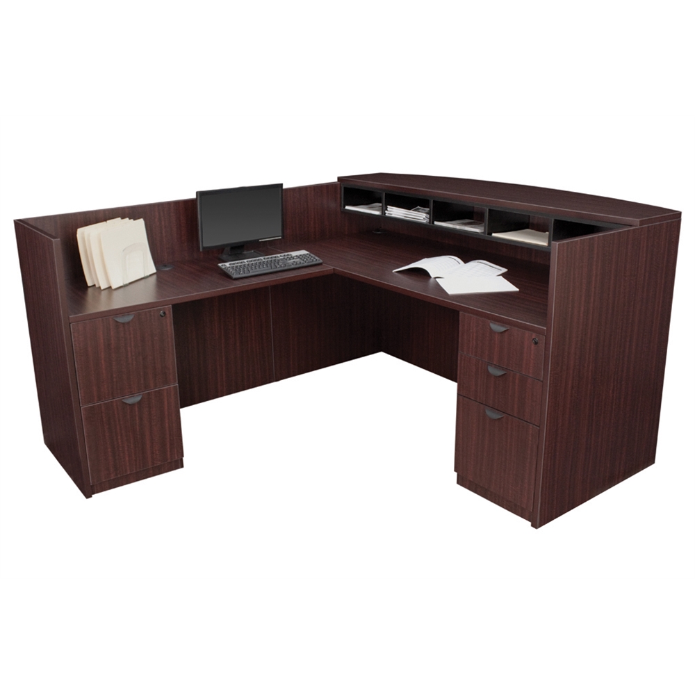 Legacy Box Box File/ File File Pedestal Reception Desk- Mahogany. Picture 1