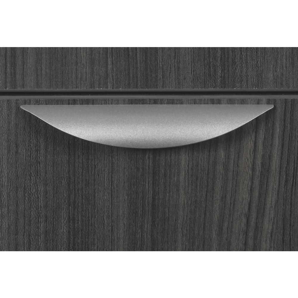Legacy Stand Up 2 Storage Cabinet/ 2 Lateral File Quad with Bookcase End- Ash Grey. Picture 4