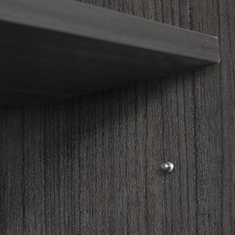 Legacy Stand Up 2 Desk/ Storage Cabinet/ Lateral File Quad with Bookcase End- Ash Grey. Picture 5