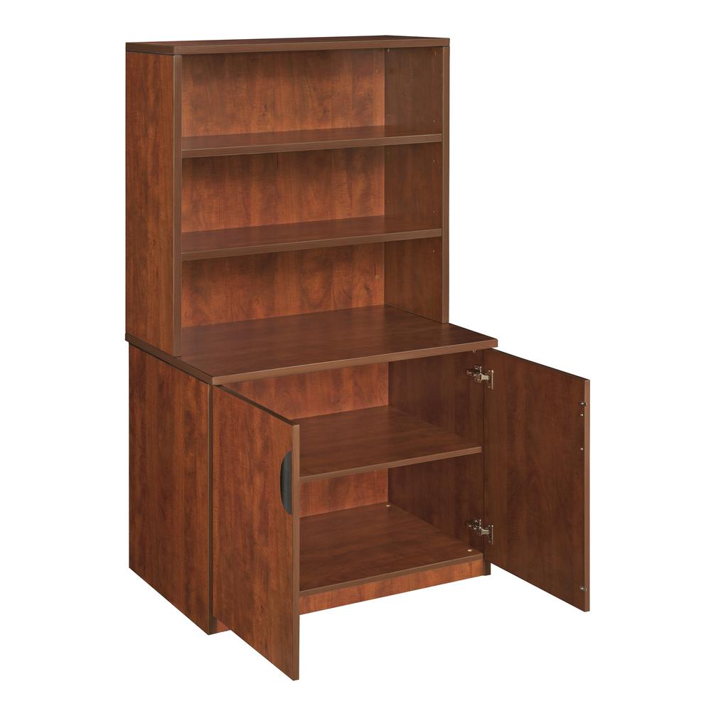 Legacy 29" Storage Cabinet with Open Hutch- Cherry. Picture 4