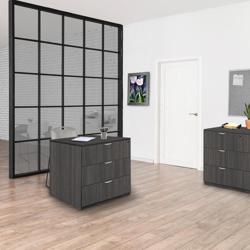 Legacy Stand Up Back to Back Lateral File/ Desk- Ash Grey. Picture 5