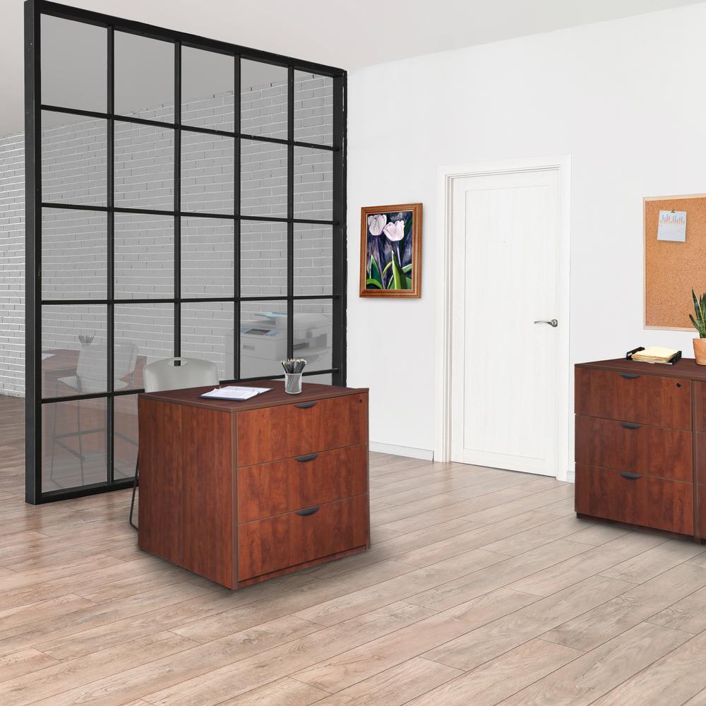 Legacy Stand Up Back to Back Lateral File/ Desk- Cherry. Picture 2