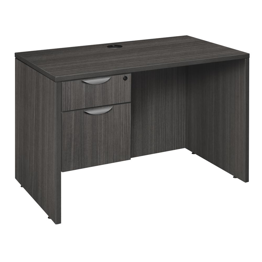 Legacy 42" Single Pedestal Desk- Ash Grey. Picture 1