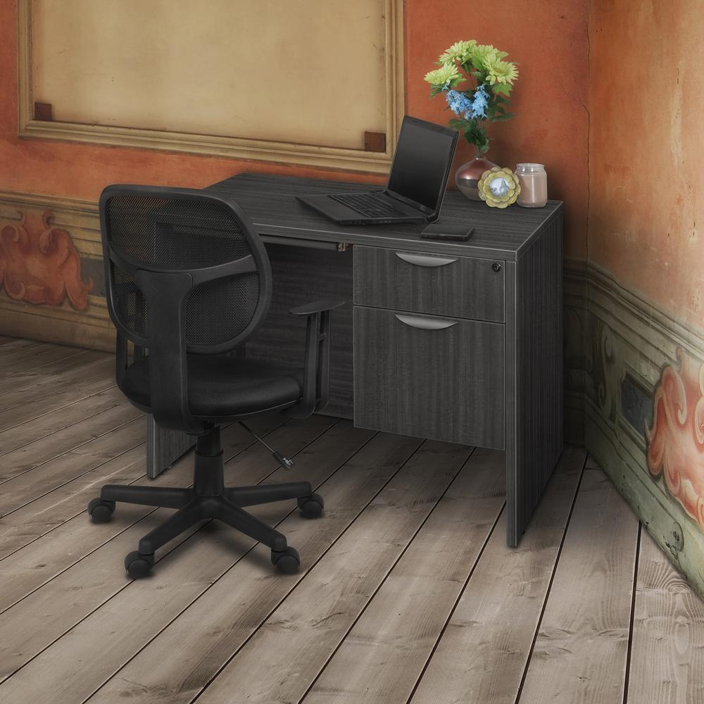 Legacy 42" Single Pedestal Desk- Ash Grey. Picture 2