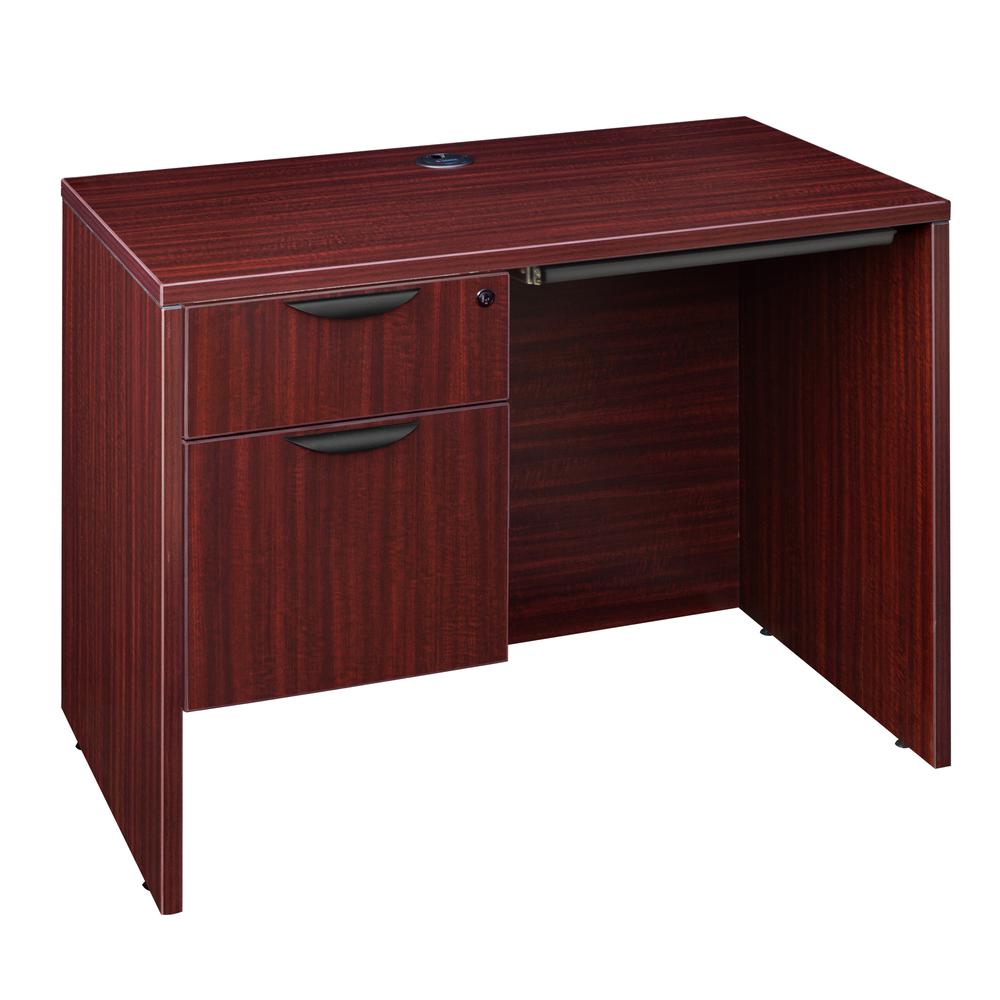 Legacy 42" Single Pedestal Desk with Pencil Drawer- Mahogany. Picture 1