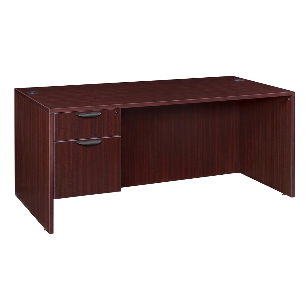 Legacy 66" Single Pedestal Desk- Mahogany. Picture 1