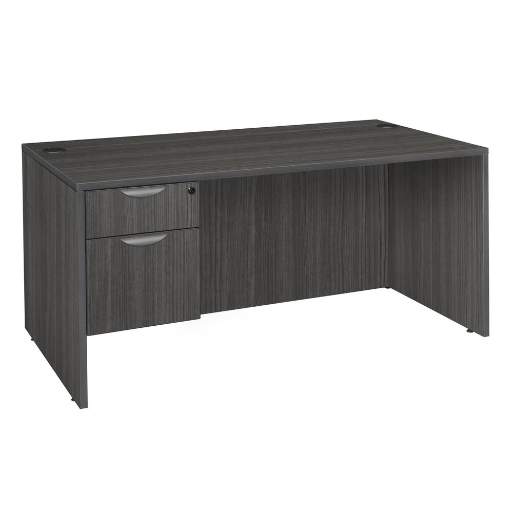 Legacy 71" Single Pedestal Desk- Ash Grey. Picture 1