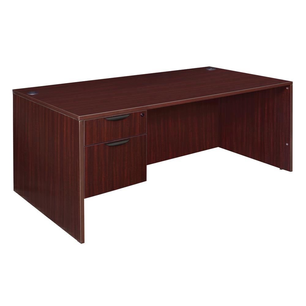 Legacy 71" Single Pedestal Desk- Mahogany. Picture 1