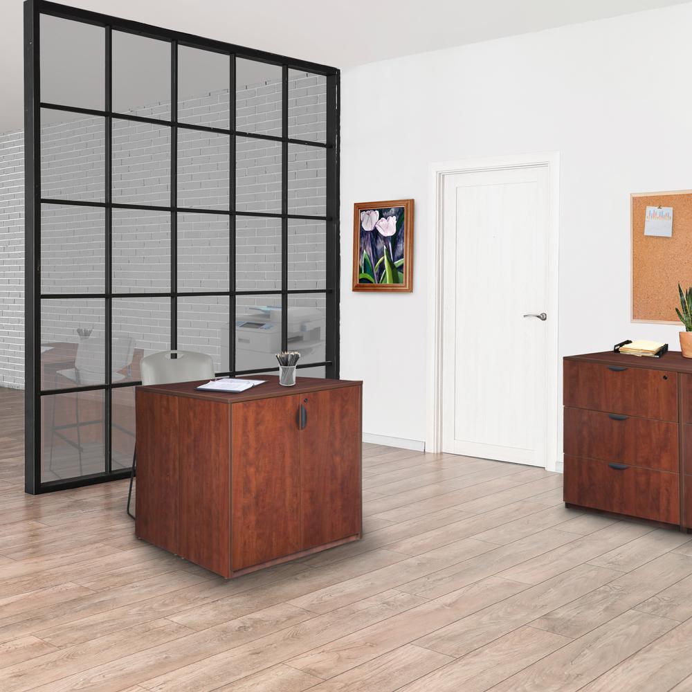Legacy Stand Up Back to Back Storage Cabinet/ Desk- Cherry. Picture 2