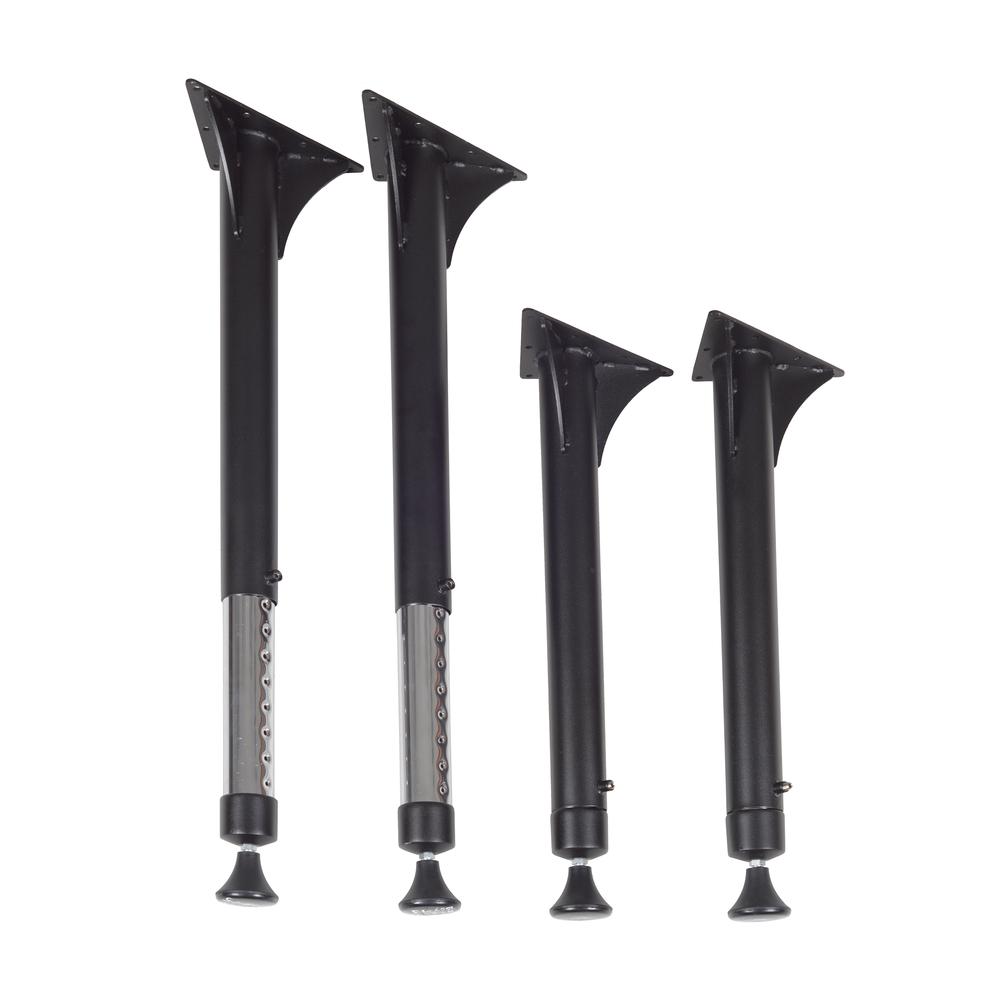 Kee Adjustable Leg, Black and Chrome (Set of 4). Picture 1