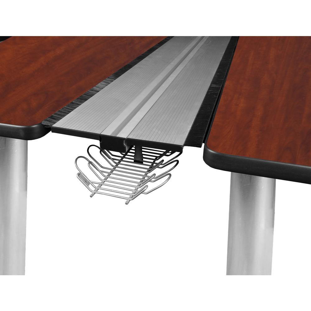Kee 60" x 24" Double Benching System with Privacy Divider- Cherry/ Chrome. Picture 2