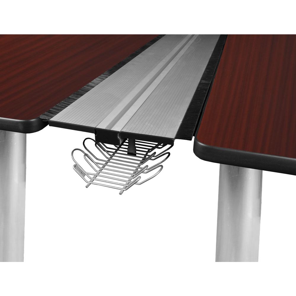 Kee 60" x 24" Double Benching System with Privacy Divider- Mahogany/ Chrome. Picture 2