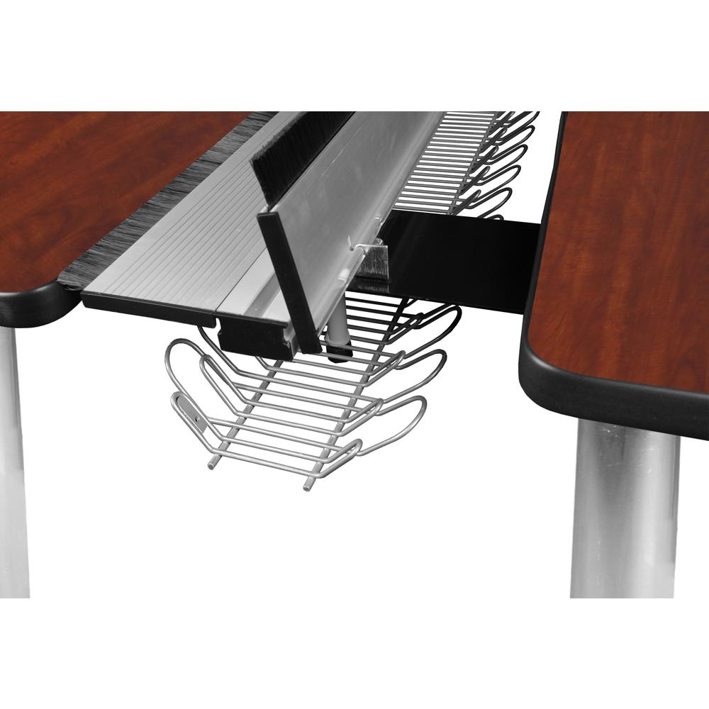 Kee 60" x 24" Benching System with Privacy Divider- Cherry/ Chrome. Picture 3
