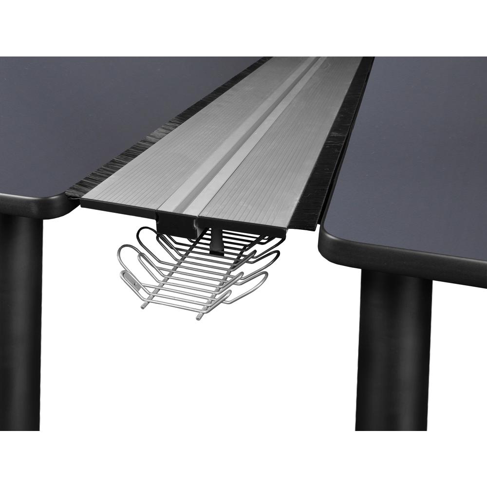 Kee 60" x 24" Benching System with Privacy Divider- Grey/ Black. Picture 2