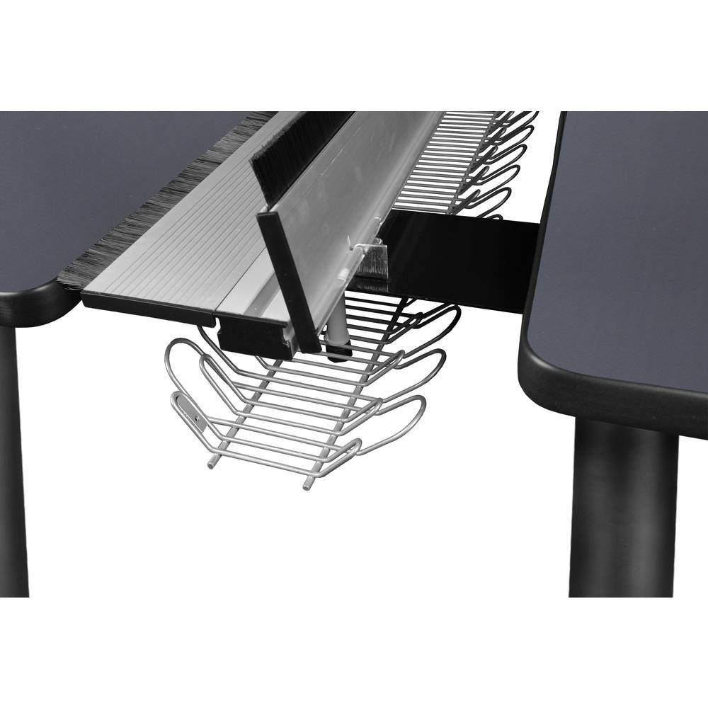 Kee 60" x 24" Benching System with Privacy Divider- Grey/ Black. Picture 3