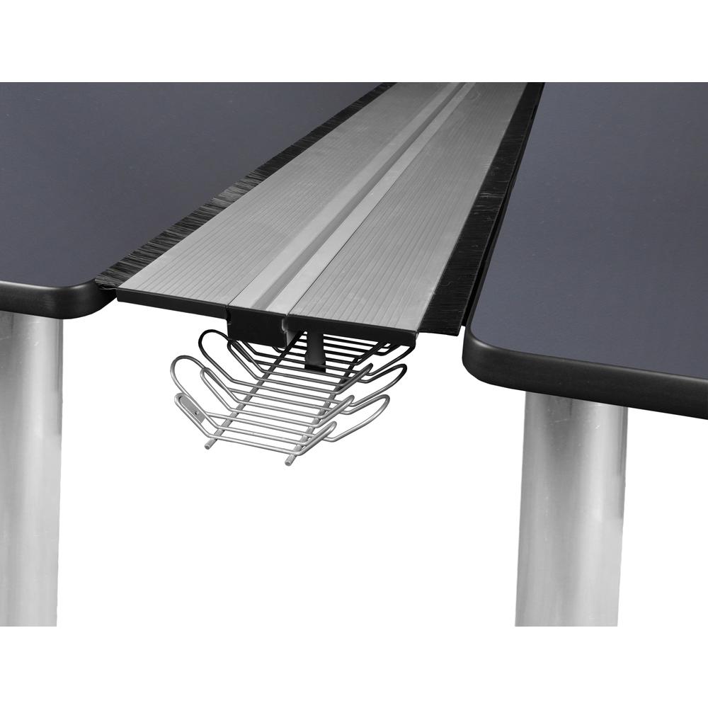 Kee 60" x 24" Benching System with Privacy Divider- Grey/ Chrome. Picture 2