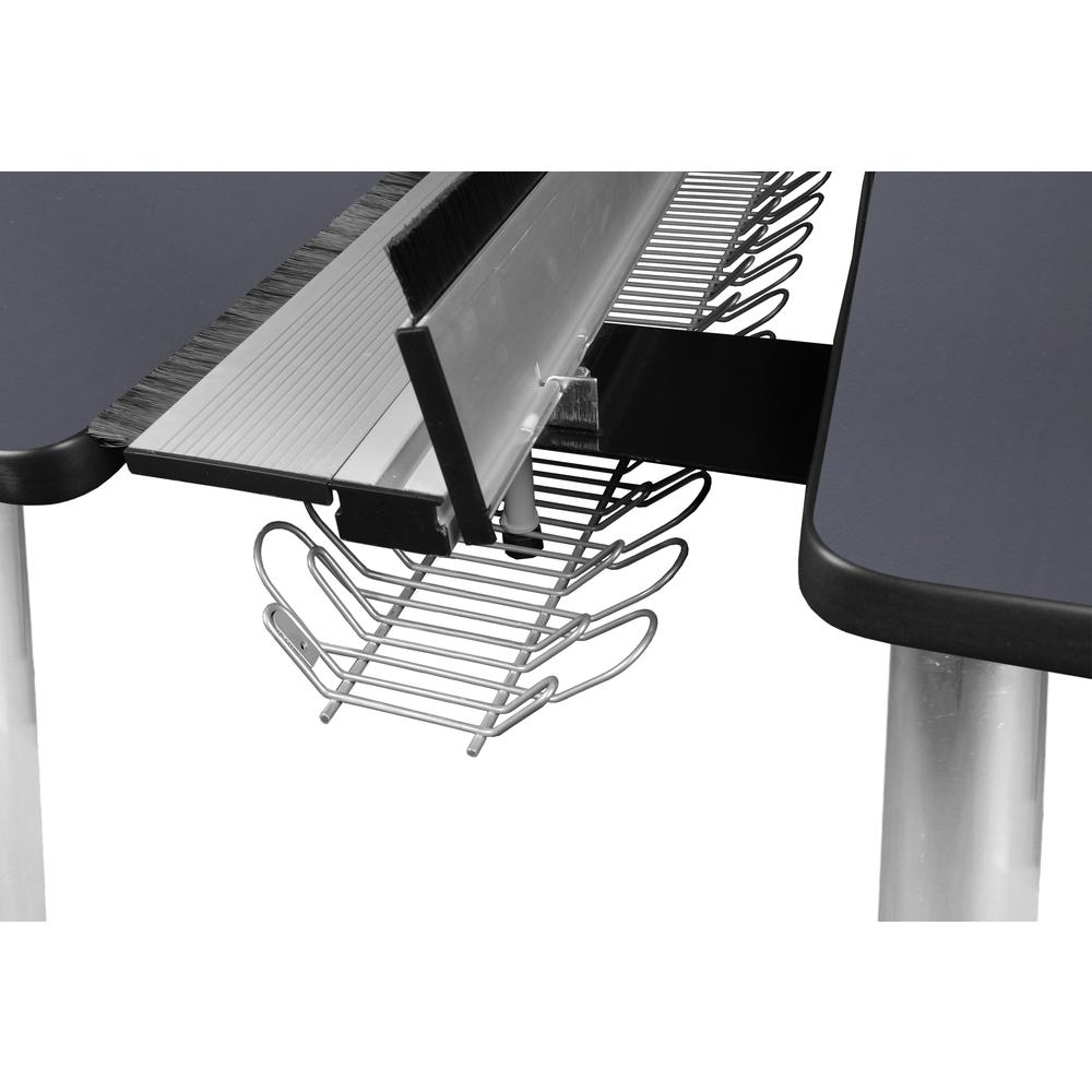 Kee 60" x 24" Benching System with Privacy Divider- Grey/ Chrome. Picture 3