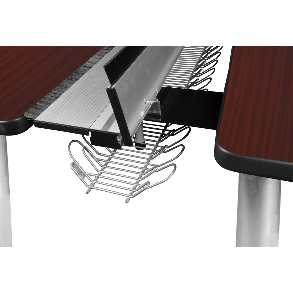 Kee 60" x 24" Benching System with Privacy Divider- Mahogany/ Chrome. Picture 3