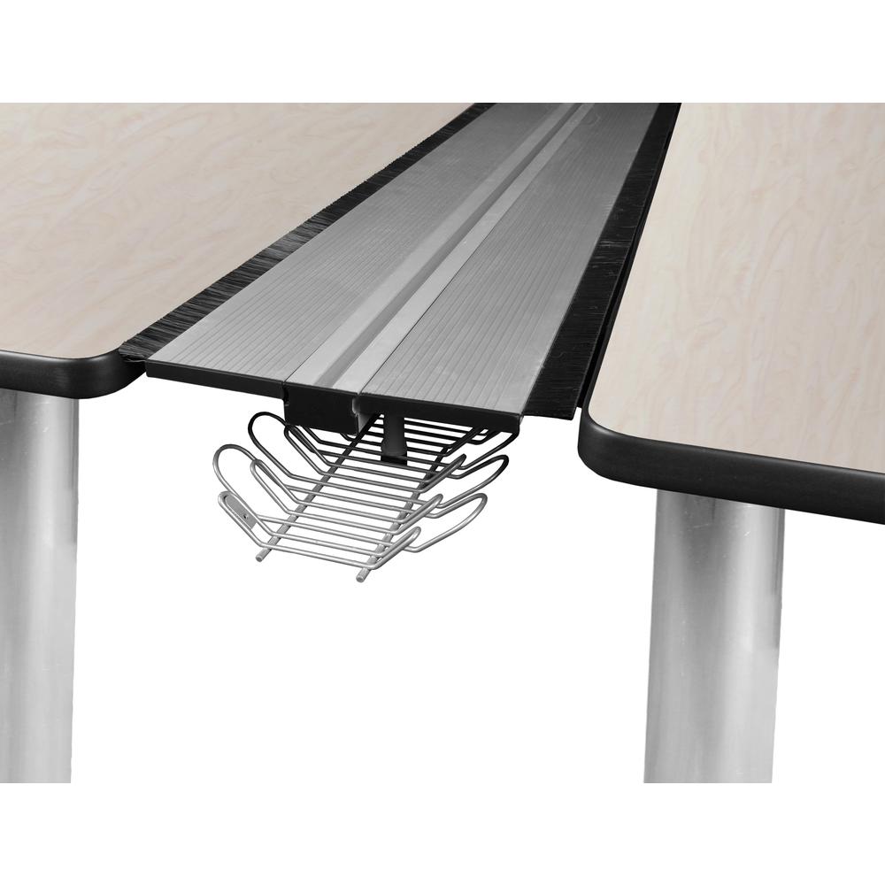 Kee 60" x 24" Benching System with Privacy Divider- Maple/ Chrome. Picture 2