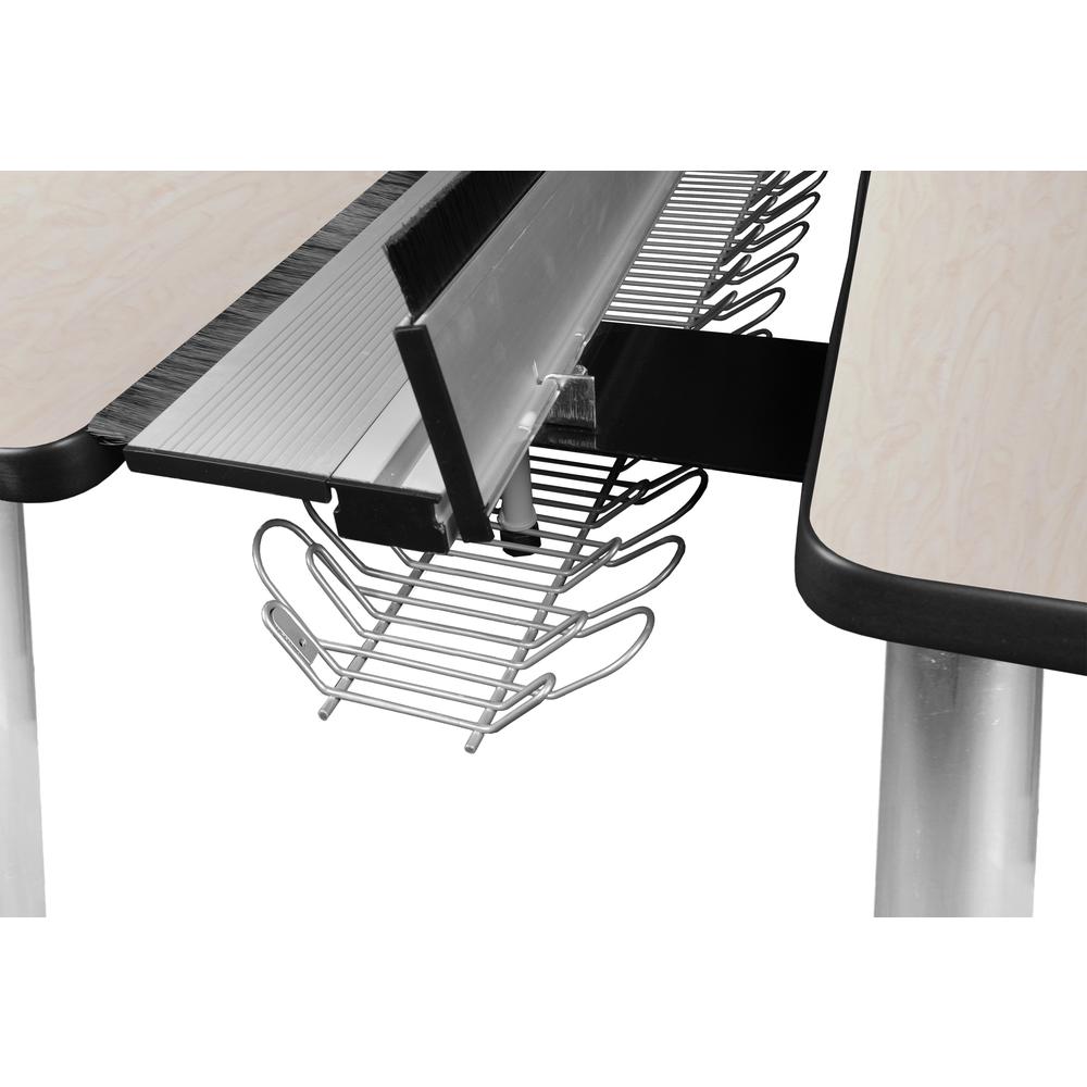 Kee 60" x 24" Benching System with Privacy Divider- Maple/ Chrome. Picture 3