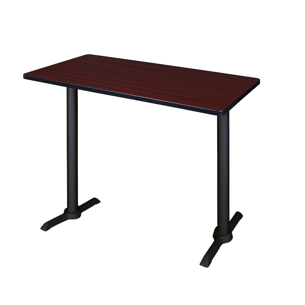 48 x 24 in. Steel T-Base Cafe Training Seminar Table- Mahogany. Picture 1