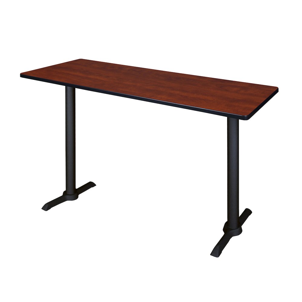 60 x 24 in. Steel T-Base Cafe Training Seminar Table- Cherry. Picture 1