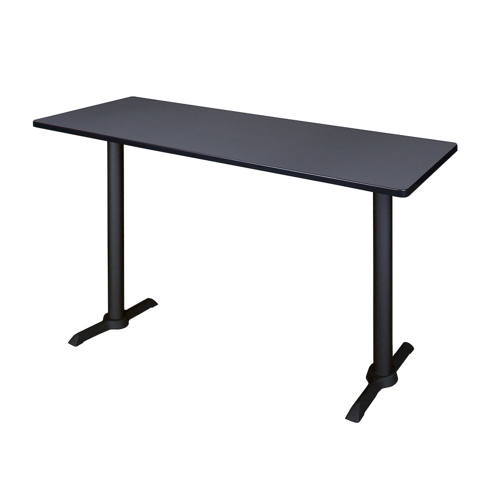 60 x 24 in. Steel T-Base Cafe Training Seminar Table- Grey. Picture 1