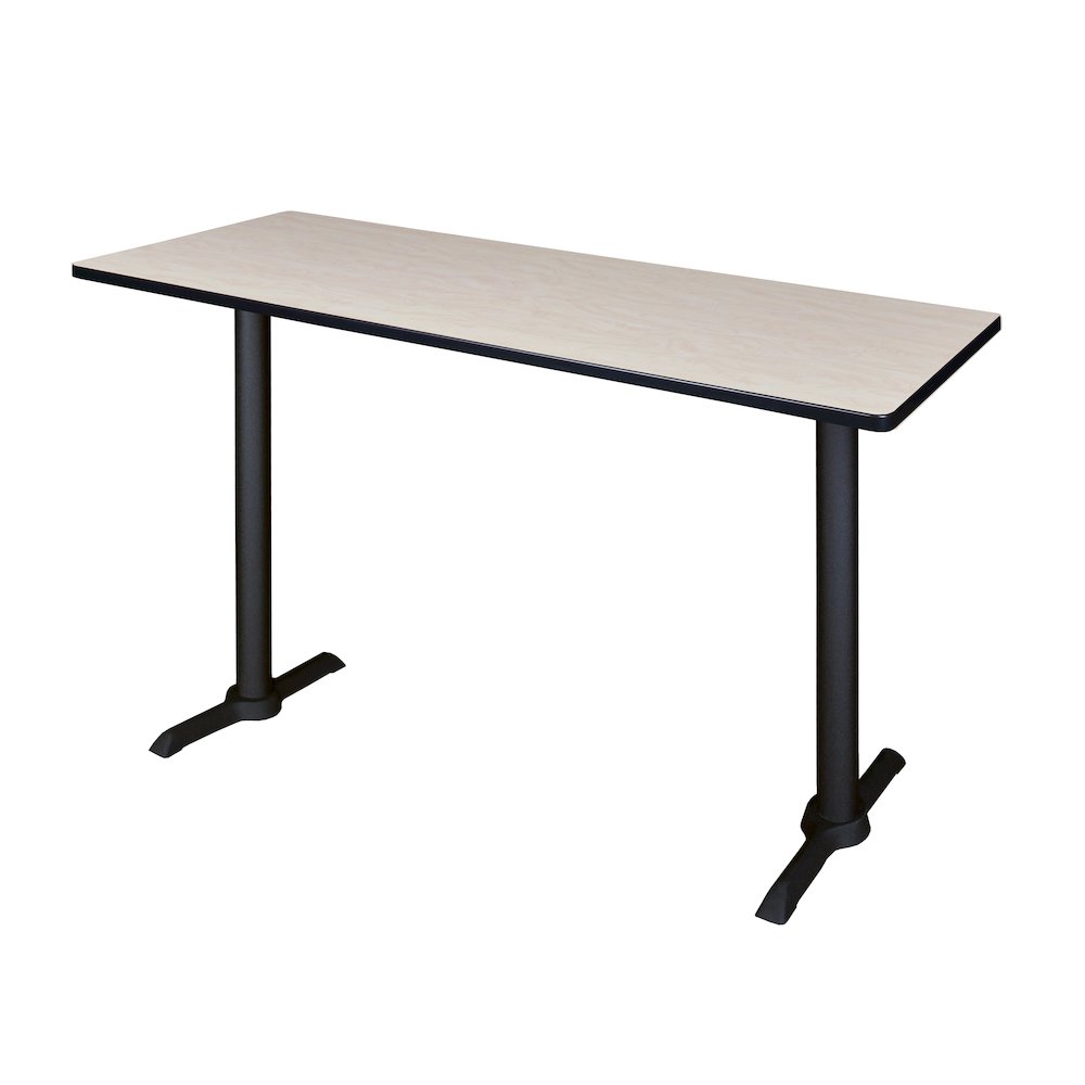 66 x 24 in. Steel T-Base Cafe Training Seminar Table- Maple. Picture 1