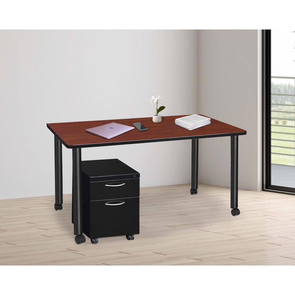 Regency Kee 60 x 24 in. Mobile Desk with Storage. Picture 3