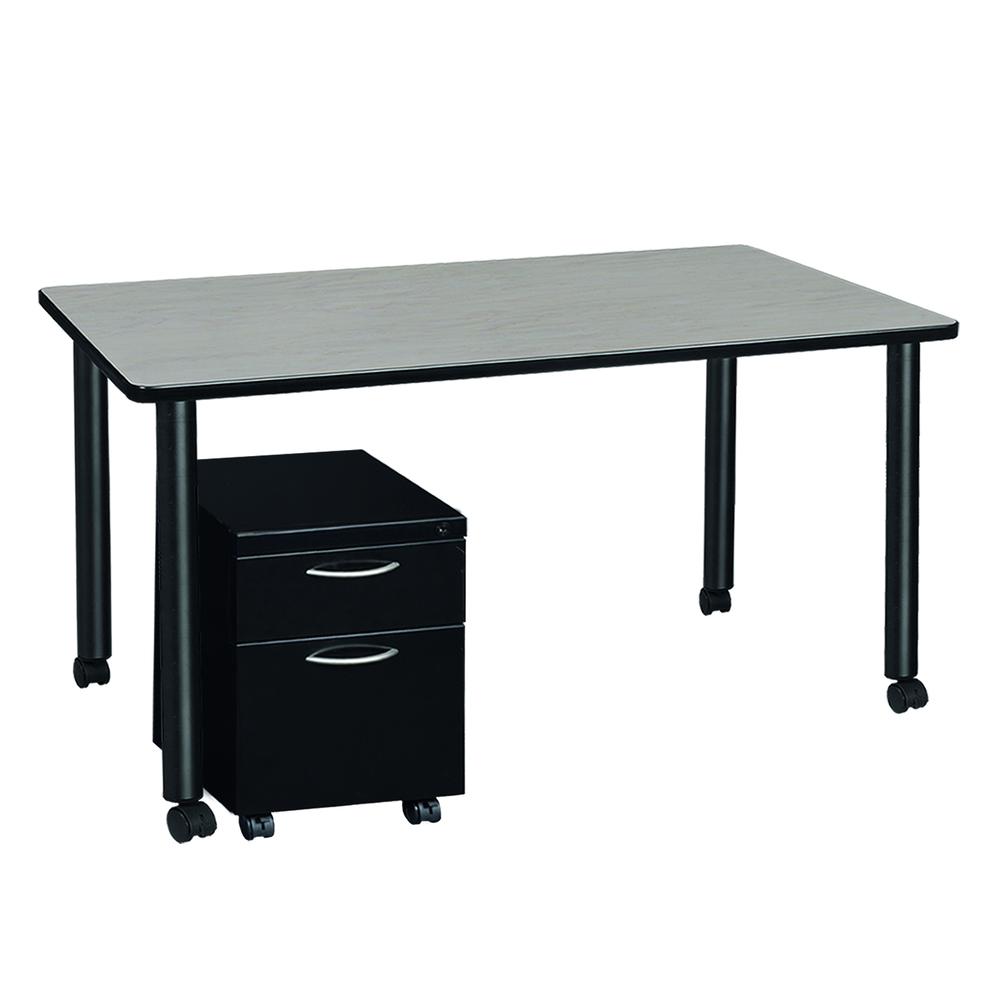Regency Kee 60 x 24 in. Mobile Desk with Storage. Picture 5
